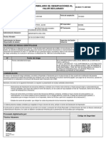 Formulario de Observaciones Al Valor Declarado: Factores de Riesgo Identificados