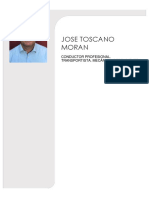 Jose Toscano Moran: Conductor Profesional. Transportista. Mecánico. Dependiente