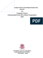 Learning Outcomes Based Curriculum Framework (LOCF) For Computer Science Undergraduate B.Sc./B.Sc. (Hons) Programmes 2020
