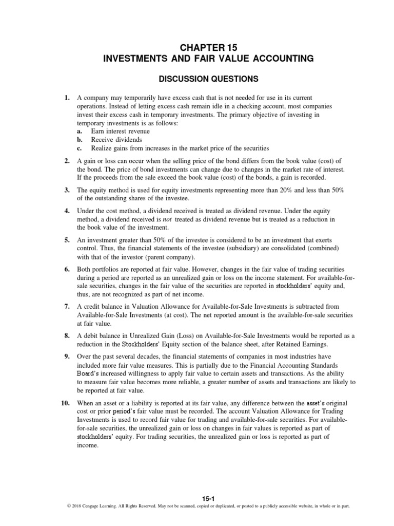 Investments and Fair Value Solutions | PDF | Investing | Equity (Finance)