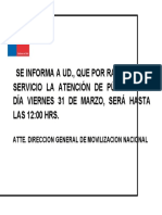 Horario atención público viernes 31 marzo