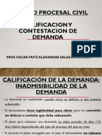 Contestación demanda Derecho Procesal Civil