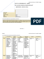 Proyecto de Aprendizaje #1 - Marzo ¡Me Siento Feliz Conociendo Mi Jardín y Mi Familia Institucional!" Adaptación - Lista de Cotejo