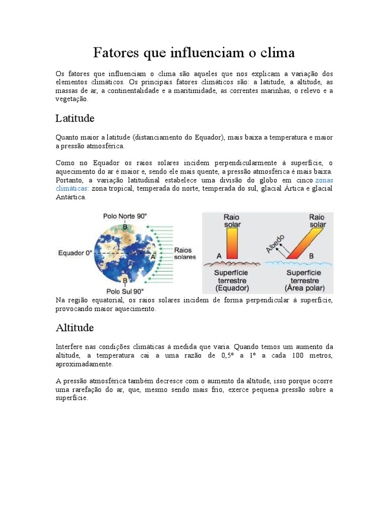 Fatores que Influenciam o Clima | PDF | Clima | Terra