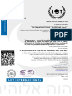 Certificación de laboratorio GEOLABORATORIO 