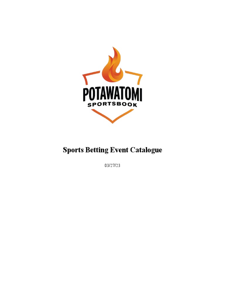 Potawatomi Sports Betting Event Catalogue PDF