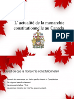 L'actualité de La Monarchie Constitutionnelle Au Canada