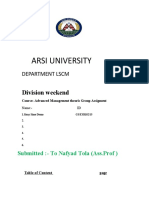 Arsi University: Division Weekend