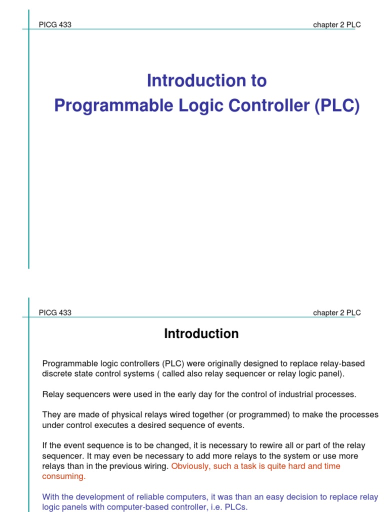 Chapter 2 Powerpoint | PDF | Programmable Logic Controller | Relay