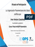 Curso Virtual mhGAP Humanitario-Certificado Del Curso 2809253