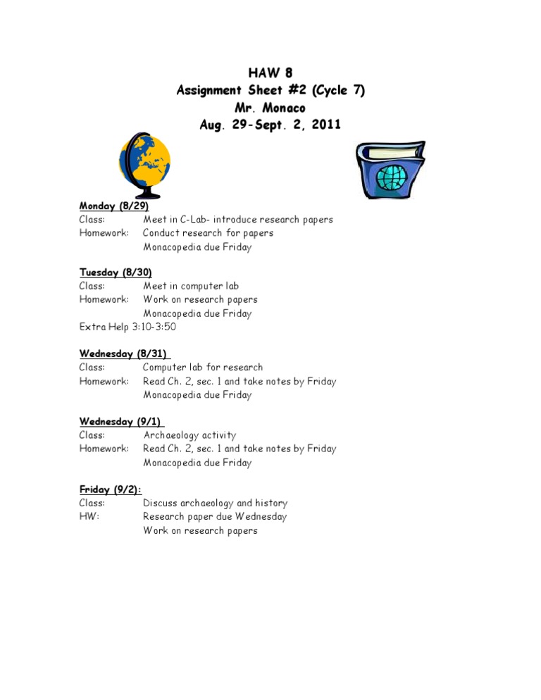 HAW 8 Assignment Sheet Overview | PDF