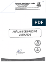 Análisis precios obra transitabilidad