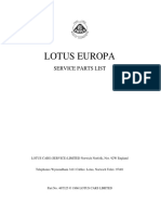 Lotus Europa: Service Parts List