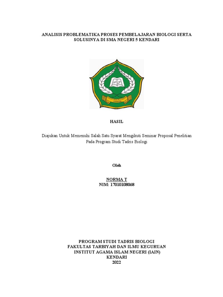 Proposal Cover Individu | PDF