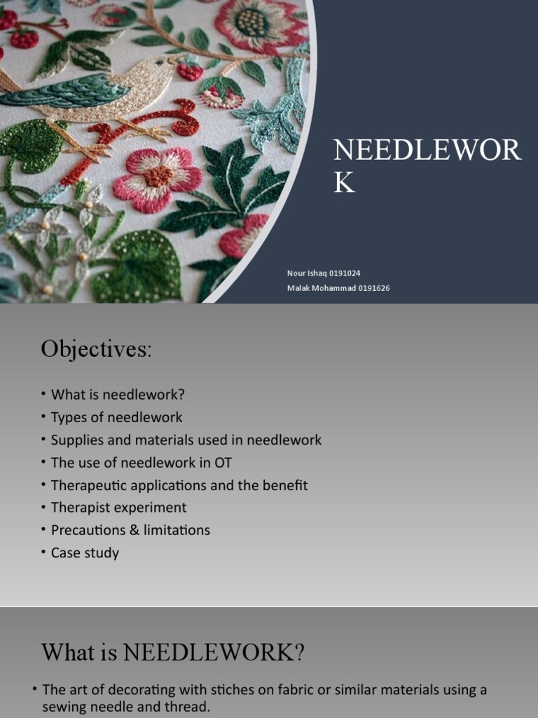 Needlework in Occupational Therapy | PDF | Needlework | Knitting