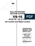 30-50 HP / 22-37 KW Air-Cooled and Water-Cooled: Sullair Rotary Vacuum System