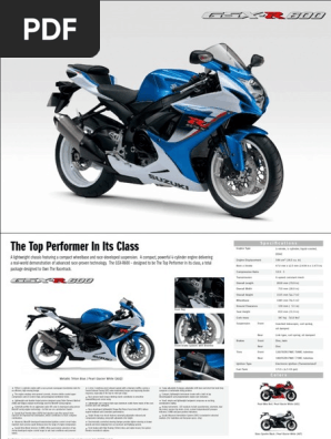 2013 Suzuki GSX-R600 Specifications | PDF | Engines | Fuel Injection