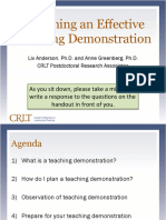 Designing An Effective Teaching Demonstration