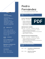 Currículum Vitae CV de Administración Simple Azul