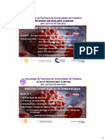 Unidade Curricular de Hematologia: Faculdade de Farmácia Da Universidade de Coimbra