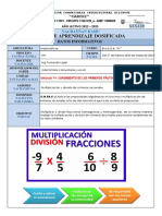 Multiplicación y división de fracciones y números decimales