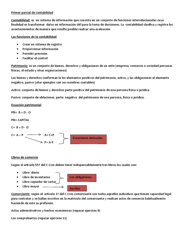 Primer Parcial de Contabilidad | PDF | Negocios | Finanzas y dinero