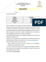 Criterios de evaluación 1er trimestre escuela José Clemente Orozco