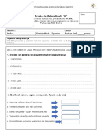 Prueba de Matemática 5 A