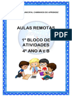 1° Bloco 4° Ano A e B Atividades Adptadas