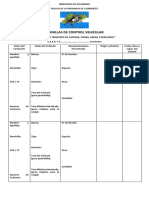 Planillas de Control Vehicular