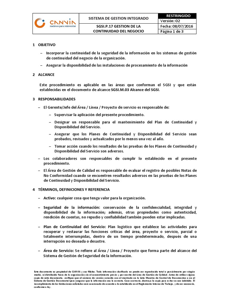 Gestión Documental para Continuidad del Negocio | PDF | Seguridad de ...