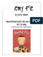 Enemy Pie: by Derek Munson Comprehension Questions and Projects For The Book