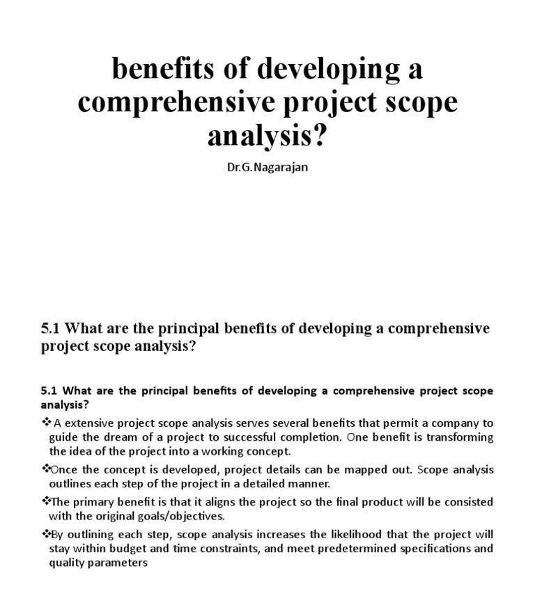 Benefits of Developing A Comprehensive Project Scope Analysis? | PDF