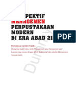 Perspektif Perpustakaan Modern Di Era Abad 21: Managemen