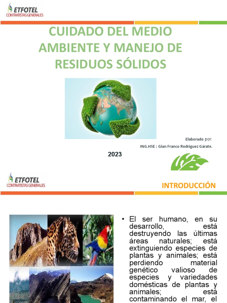 Cuidado Del Medio Ambiente y Manejo de Residuos Sólidos Etfotel S.A.C ...