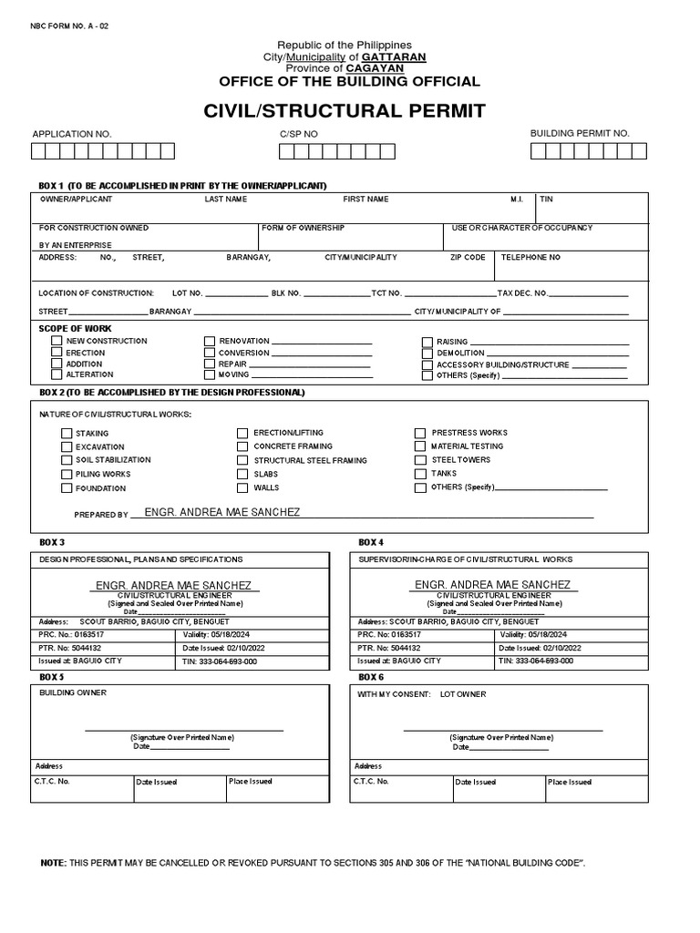 Civil Structural Permit Front PDF Real Estate Civil Engineering