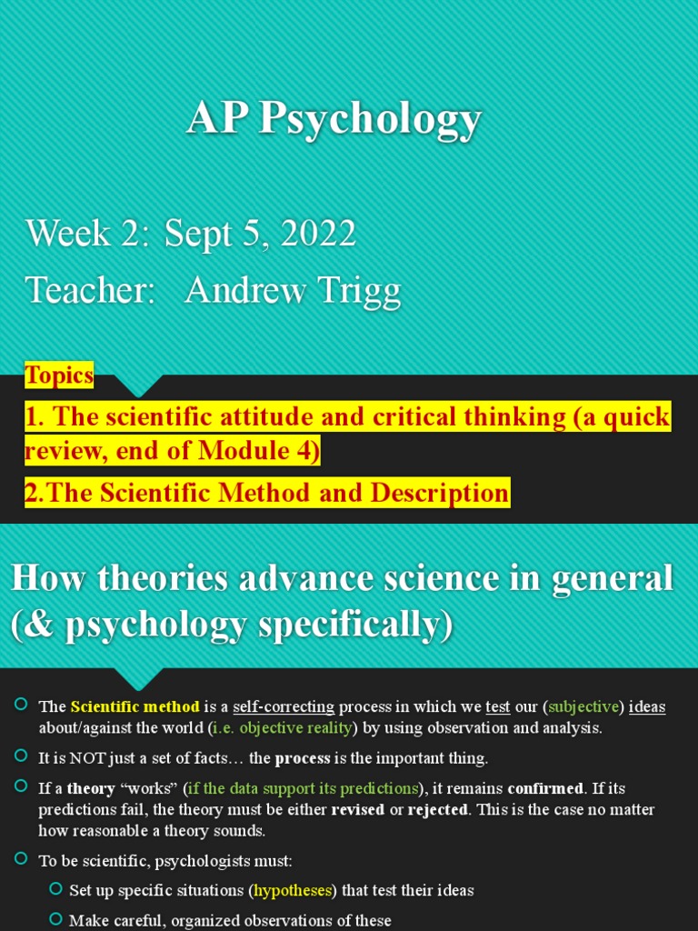 AP+Psychology+ +module+5 | PDF | Scientific Method | Theory