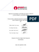 Caso de Negocio de Un Caso de Transporte Usando Six Sigma