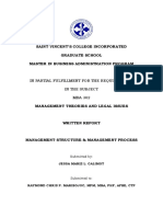 Management Structure Management Process MBA 302 Written Report Jessa Mariz L. Calimot