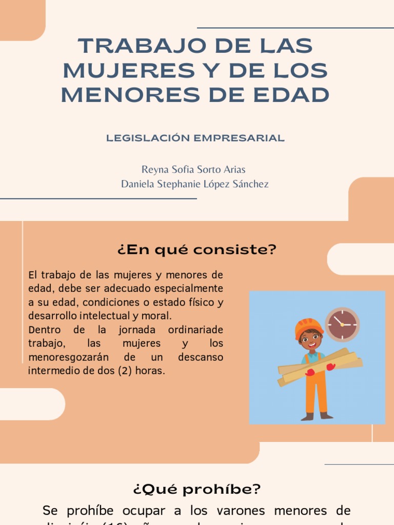 Trabajo de Las Mujeres Y de Los Menores de Edad: Reyna Sofia Sorto ...