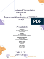Current Practices of Transportation Management & Improvement Opportunities at PRAN-RFL Group