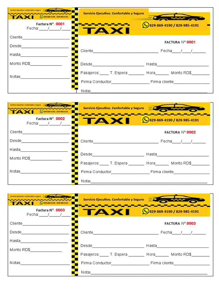 Factura taxi pdf