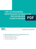 Fire Extinguisher Maintenance Schedule As PER IS2190:2010 Fourth Revision