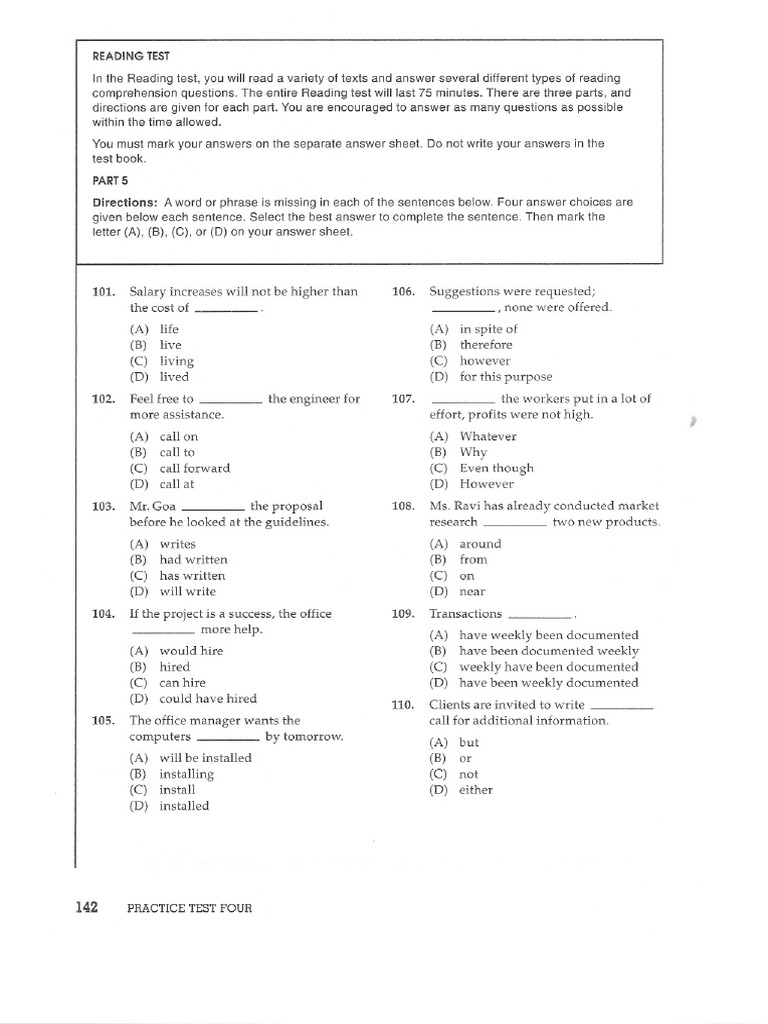 Progress Test 2 - Reading English | PDF
