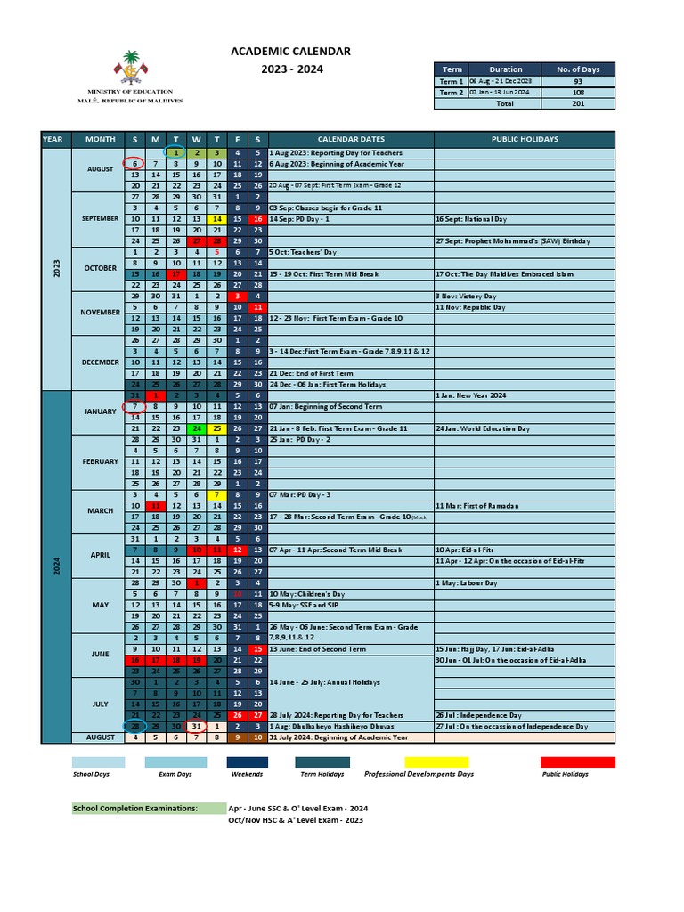 Academic Calendar 2023 2024 PDF Academic Term