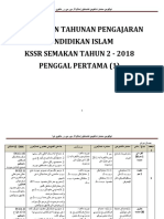 Rancangan Tahunan Pengajaran Pendidikan Islam KSSR Semakan Tahun 2 - 2018 Penggal Pertama