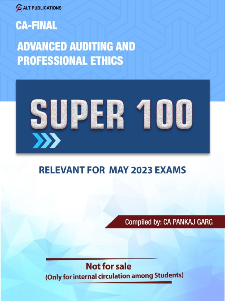 Audit Super 100 Important Questions | PDF | Audit | Financial Audit