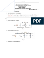 Circuit Analysis-II (Main Campus) Assignment No-1, 4 Semester, Spring-2023