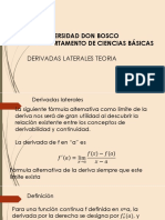Universidad Don Bosco Departamento de Ciencias Básicas: Derivadas Laterales Teoria