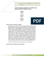 Jurnal Holistic: Petunjuk Penulisan Jurnal Holistic Al-Hadis (Times New Roman 14pt Bold Capital Satu Spasi)